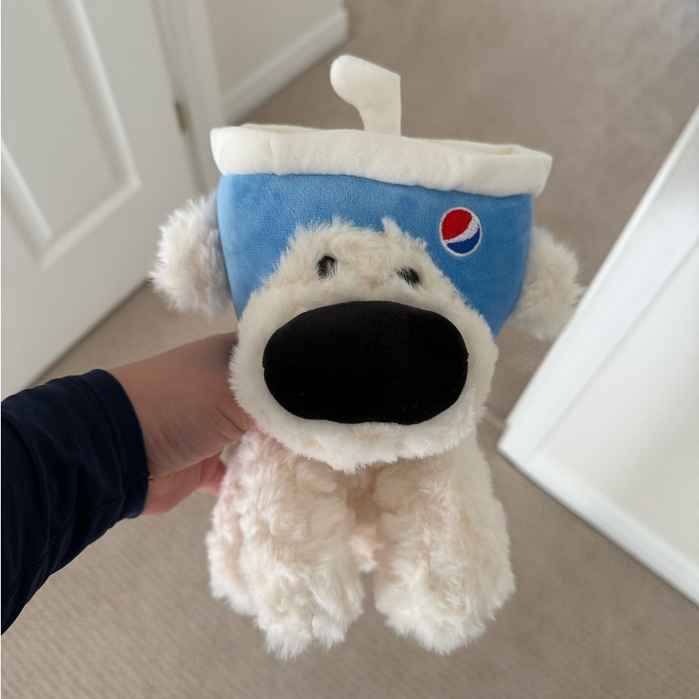 Pepsi Blue and White Plush dog